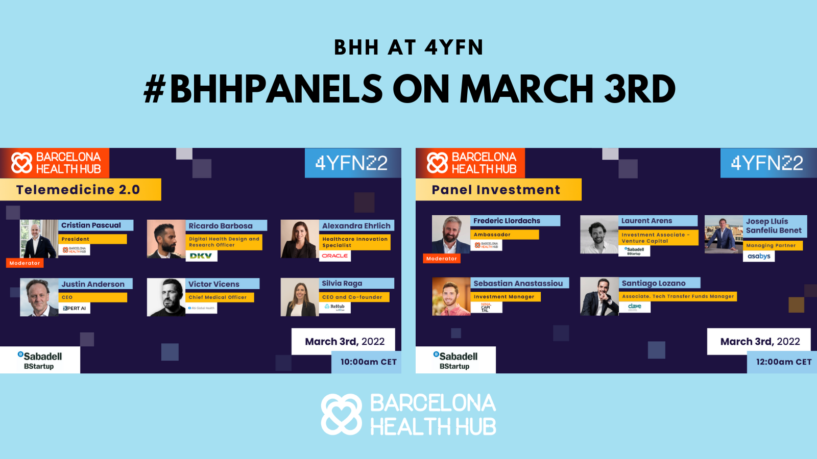#BHHPanels at 4YFN – Check out the panels on Thursday March 3rd!