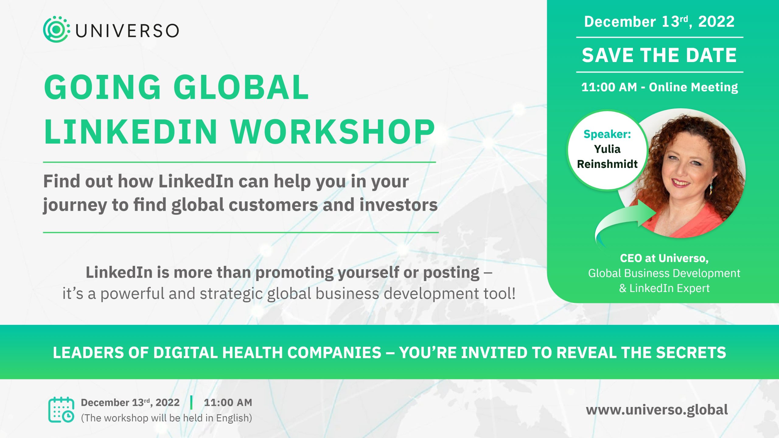 Online event: How LinkedIn can help you in your journey to find global customers and investors - #BHHMembersInitiatives