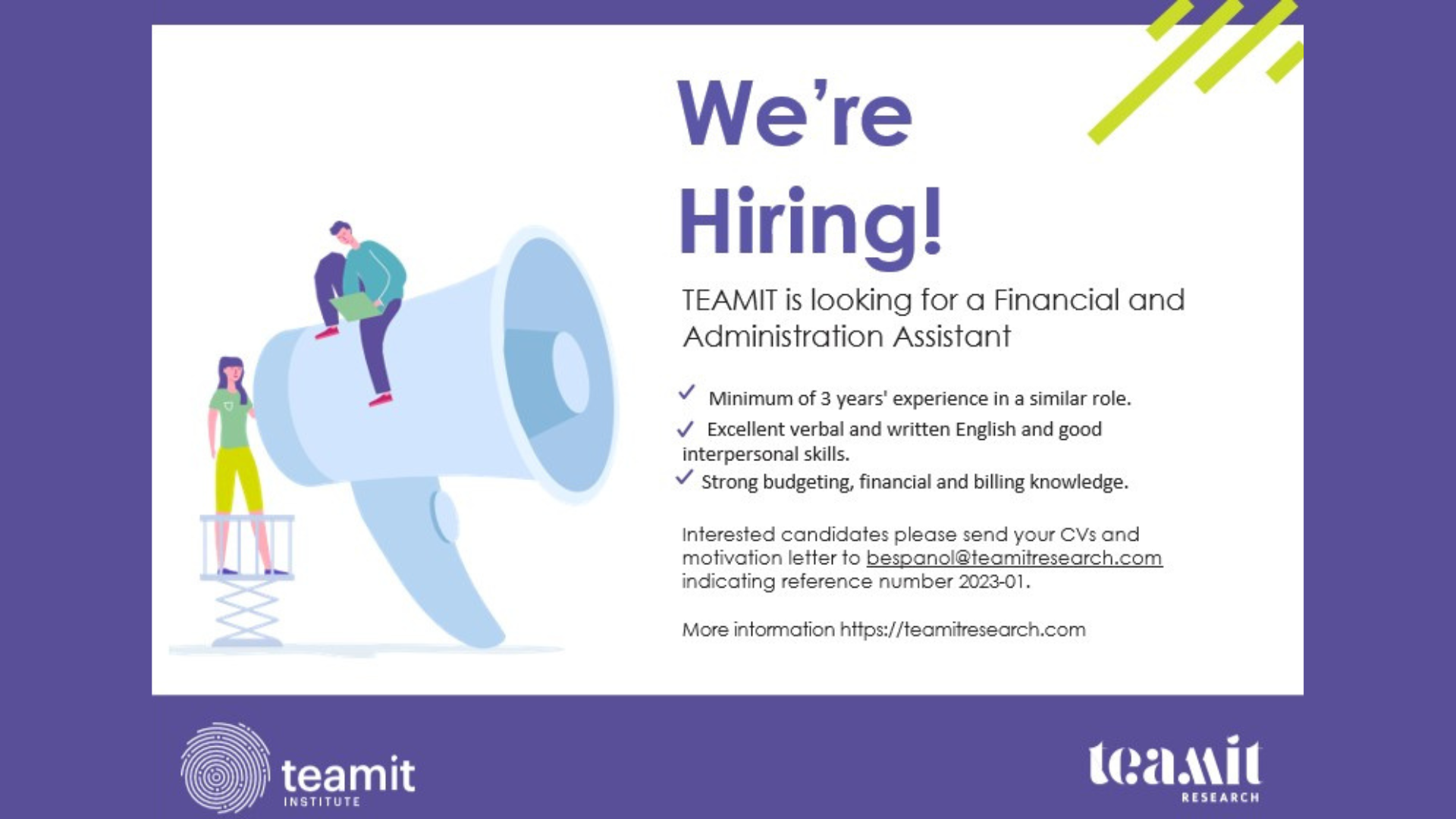 Teamit Research is hiring! – #BHHMembersInitiatives